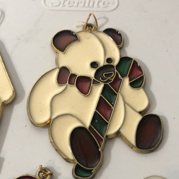 christmas Tree Hanging Stained Glass ornaments Size 3.25”x2.50”(6 pieces) - Picture 12 of 16